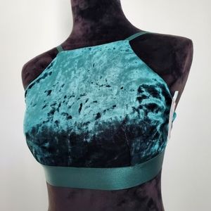 Saki Silver Velvet Halter Top
